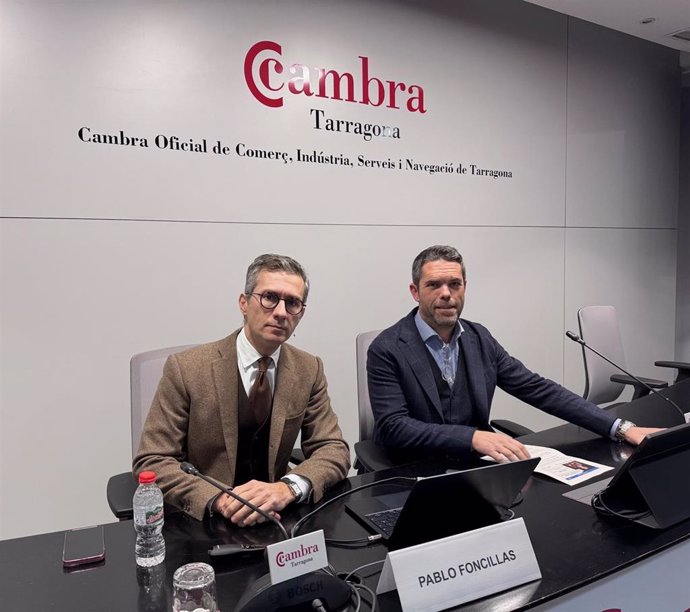 Pablo Foncillas y Eduardo Sañudo en el ciclo de jornadas 'Bon dia' de la Cámara de Tarragona