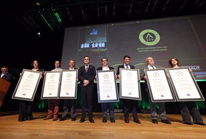 Ceremonia de entrega del Premio Vasco a la Gestión Avanzada, que anualmente concede el Gobierno Vasco a través de Euskalit