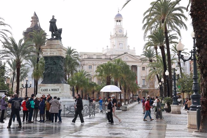 Detalle de la ciudad de Cádiz azotada por las lluvias. Imagen de archivo. 