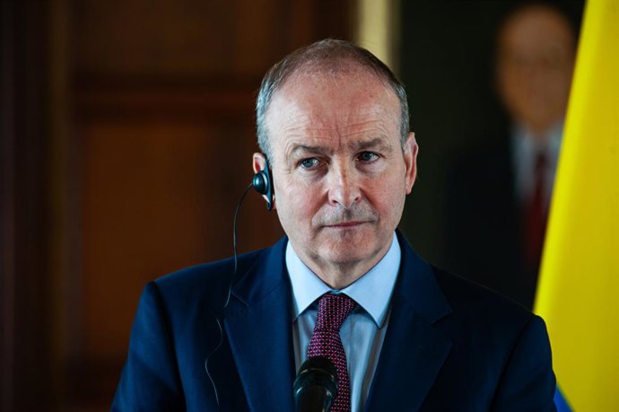Archivo - January 11, 2024, Bogota, Cundinamarca, Colombia: Ireland's Deputy Prime Minister and Minister of Foreign Affairs and Defense, Micheal Martin, during a press conference at Bogota's San Carlos Palace on January 11, 2023. The deputy prime minist