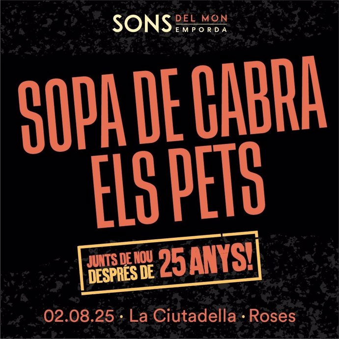 Cartell del concert de Sopa de Cabra i Els Pets 