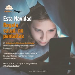 Colegio de Médicos de Málaga recuerda en una campaña que las pantallas no son juguetes y uso excesivo pone en riesgo salud de los niños