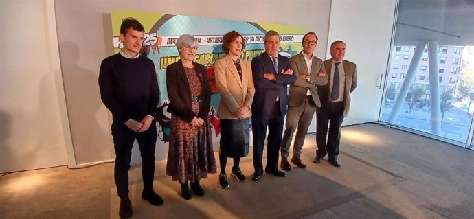 Koldo Bilbao, Miren Elgarresta, Amaia Esquisabek, Xabier Basañez,  Gorka Oraa y José Antonio Prado en la presentación de la 58 edición del PIN de Navidad