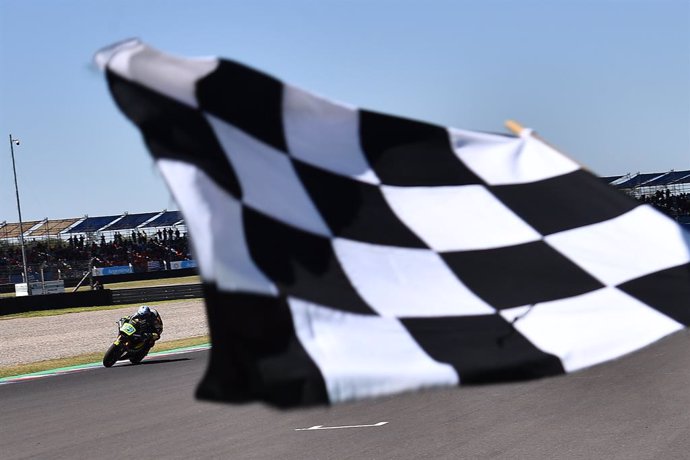 Archivo - 13 Vietti Celestino (ita), VR46 team, Kalex, action, winner, chequered flag during the Moto 2 Gran Premio Michelin de la República Argentina, Termas de Río Hondo track from April 1 to 3, 2022 in Termas de Río Hondo, Argentina - Photo Studio Mila