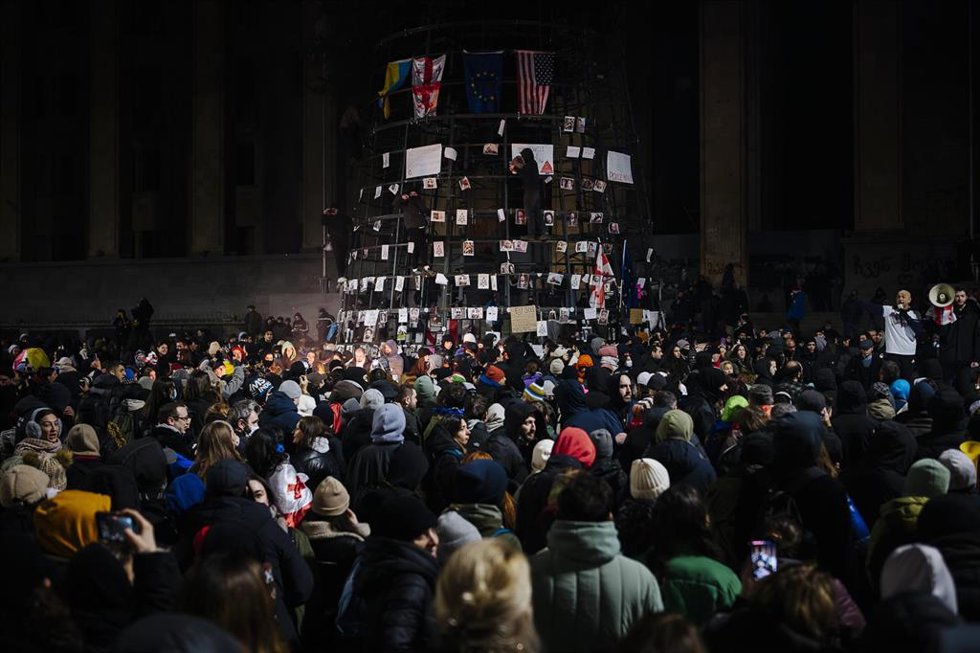 Manifestantes antigubernamentales en la capital de Georgia, Tifilis