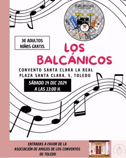 Cartel del concierto de Los Balcánicos en Santa Clara.