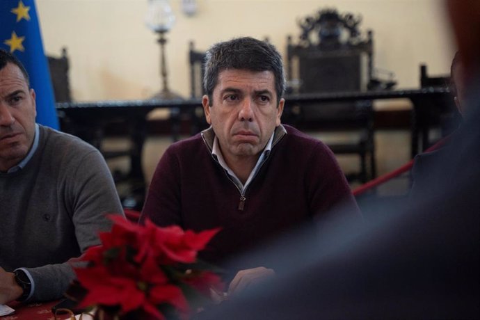 Imagen de archivo del president de la Generalitat, Carlos Mazón, en una reunión de la mesa de Agricultura, a 12 diciembre de 2024.