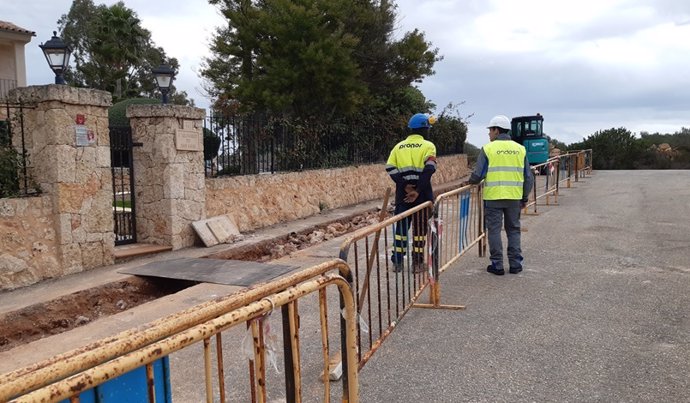 Trabajos de Endesa en la zona de Son Gual.