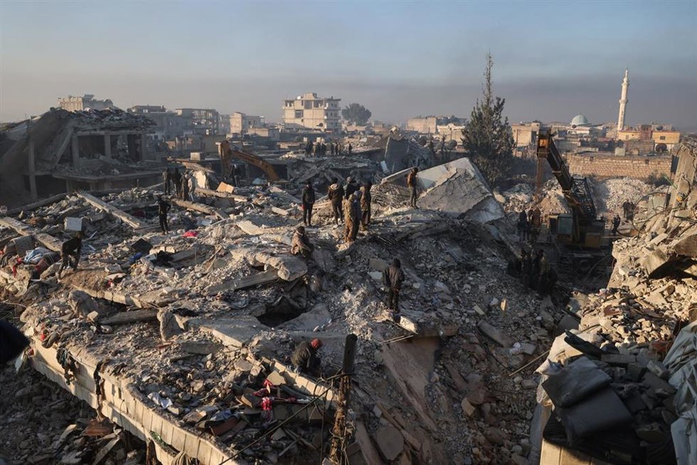 Archivo - Iamgen de archivo de la destrucción causada por los ataques en el norte de Siria.