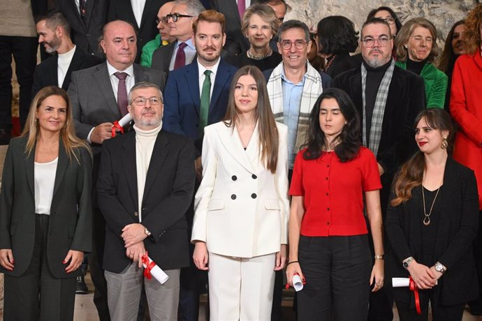 La Infanta Sofía en la entrega de los Premios Objetivo Patrimonio, Concurso de Fotografía Infanta Sofía 2024 en el Palacio Real a 13 de Diciembre de 2024 en Madrid (España). Organizado por el Patrimonio Nacional, la Infanta Sofía hará entrega de los premi