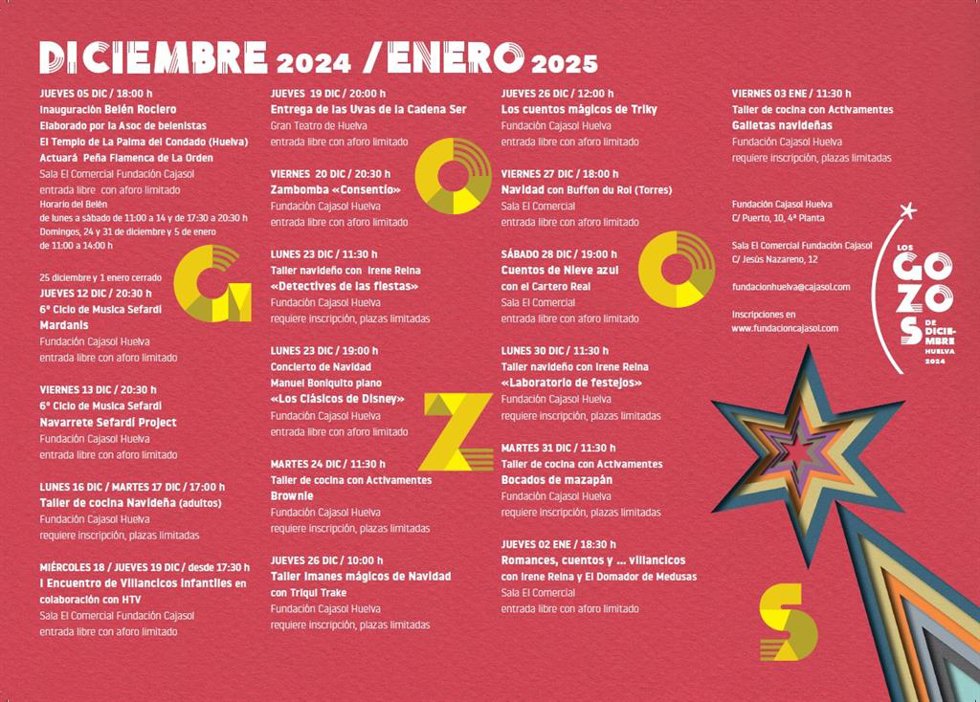 Programación de Los Gozos de Diciembre.