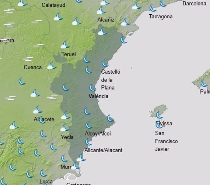 Mapa del tiempo del 14 de diciembre de 2024 en la Comunitat Valenciana