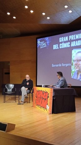 Bernardo Vergara, Gran Premio del Cómic Aragonés 2024 en la gala de los XIV Premios del Cómic Aragonés celebrada este viernes  en el Auditorio de Zaragoza, dentro de los actos Del XXIII Salón del Cómic de Zaragoza.