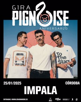 Cartel del concierto de Pignoise en Córdoba.