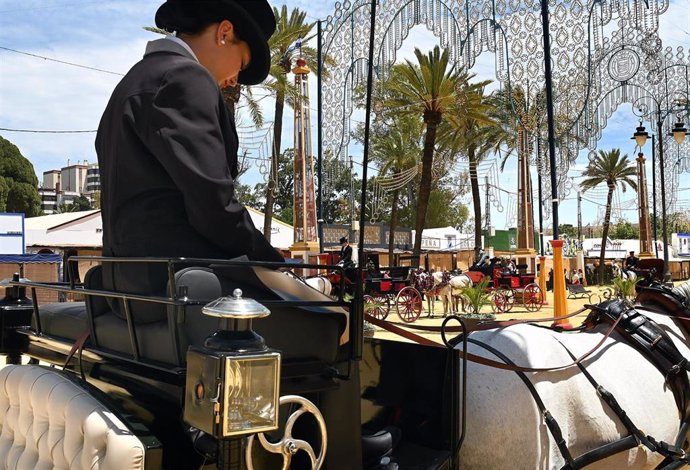 Carruaje de caballos en la Feria de Jerez.