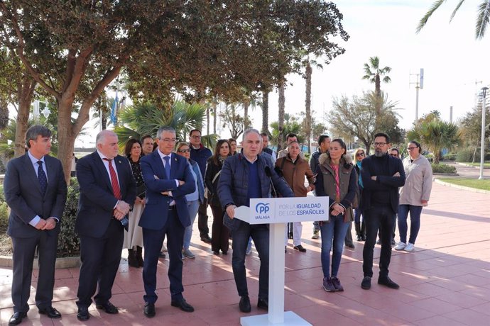 El vicesecretario de Coordinación Autonómica y Local y Análisis Electoral del PP, Elías Bendodo, en un acto en Málaga