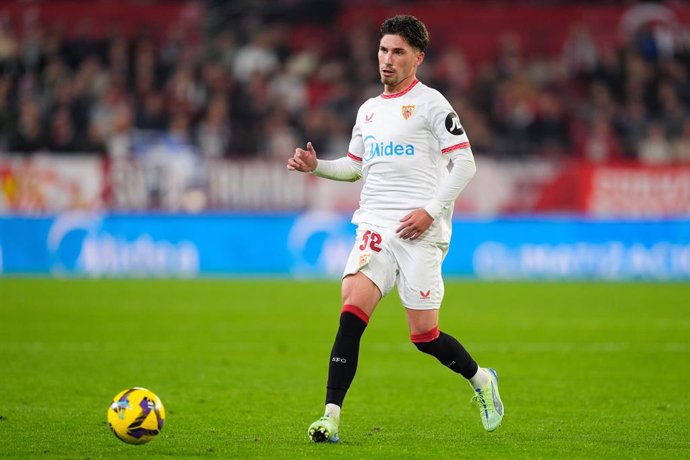 Jose Angel Carmona of Sevilla FC in action during the Spanish League, LaLiga EA Sports, football match played between Sevilla FC and CA Osasuna at Ramon Sanchez Pizjuan stadium on December 02, 2024 in Sevilla, Spain.