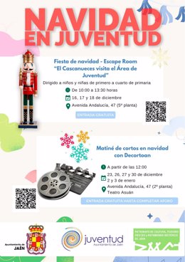 Ayuntamiento de Jaén organiza actividades gratuitas de Scape Room y proyecciones de cortometrajes por Navidad