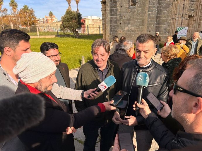 El coordinador federal de Izquierda Unida, Antonio Maíllo, en declaraciones a los medios.