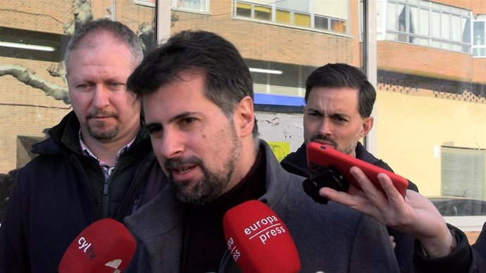 El secretario general del PSCyL, Luis Tudanca, este domingo en León