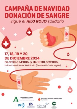 Cartel de la Campaña de Navidad del Centro de Transfusión, Tejidos y Células de Málaga.