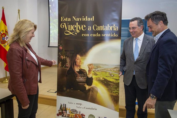 Susinos, Centeno y San Emeterio presentan la campaña promoción productos de Cantabria en Navidad