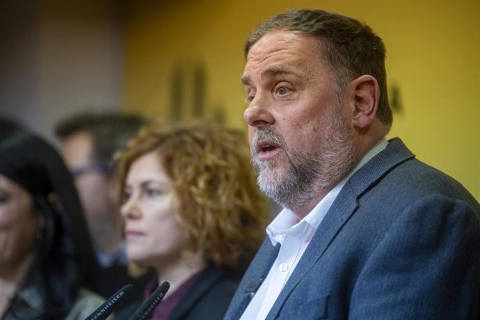 Oriol Junqueras durante la votación de la segunda vuelta del 30 Congreso Nacional de ERC, a 14 de diciembre de 2024, en Barcelona, Catalunya (España). Unos 8.000 militantes de ERC están llamados a participar por vía telemática en las votaciones para elegi