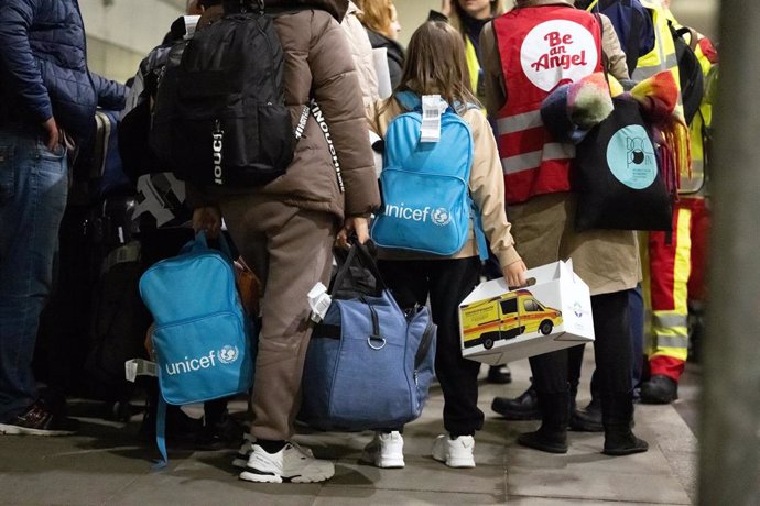 Archivo - Un grupo de refugiados ucranianos en Dortmund, Alemania.