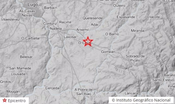 Temblor registrado en O Corgo (Lugo)