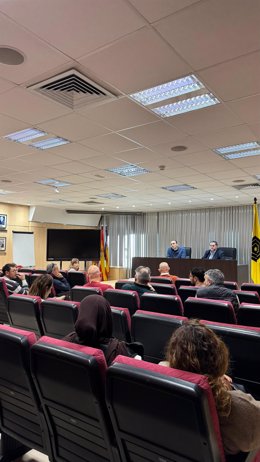 Reunión del director general de Infraestructuras y Polígonos Industriales del Ayuntamiento de Palma, Pedro Led, reunido con representantes de Asima.