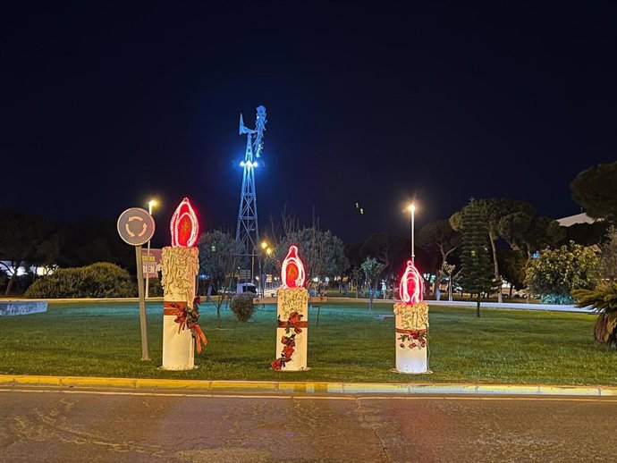 Glorieta de Antonio Franco Palomino ‘El Porra’, en la entrada Norte de Punta Umbría (Huelva).