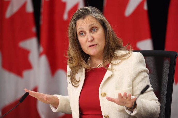 La viceprimera ministra y ministra de Finanzas de Canadá, Chrystia Freeland