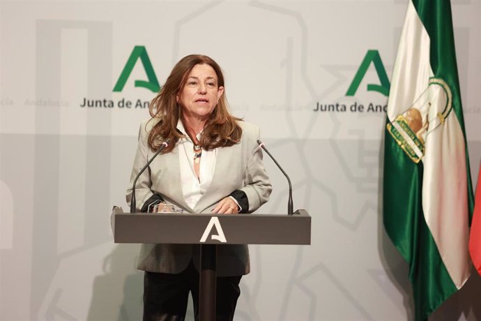 La consejera de Desarrollo Educativo, Carmen Castillo, este lunes en la rueda de prensa posterior al Consejo de Gobierno.