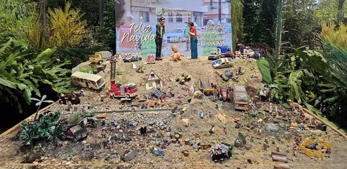 El Belén de San Antón dedicado a las víctimas de la dana.