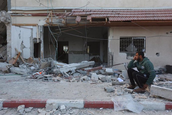 Edificio destruido en la Franja de Gaza