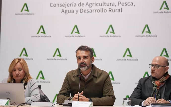 El consejero de Agricultura, Pesca, Agua y Desarrollo Rural, Ramón Fernández-Pacheco, presidiendo el Consejo de Dirección Ampliado de dicha consejería el 17 de diciembre de 2025.