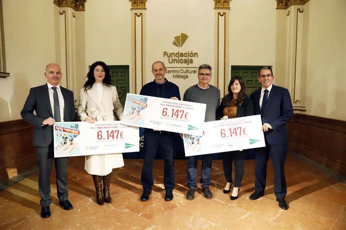 Fundación CienVidas, Casa del Sagrado Corazón y Amappace reciben la recaudación de la 44 Carrera Urbana Ciudad de Málaga