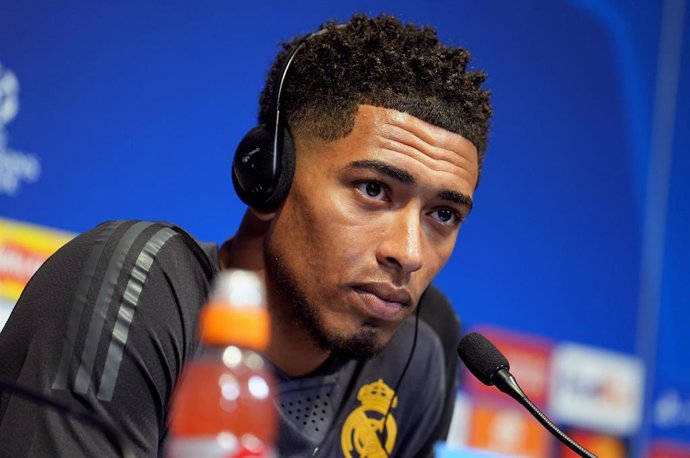 Archivo - 16 April 2024, United Kingdom, Manchester: Real Madrid's Jude Bellingham attends a press conference at the Etihad Stadium, ahead of Wednesday's UEFA Champions League quarter-final second leg soccer match against Manchester City. Photo: Martin Ri