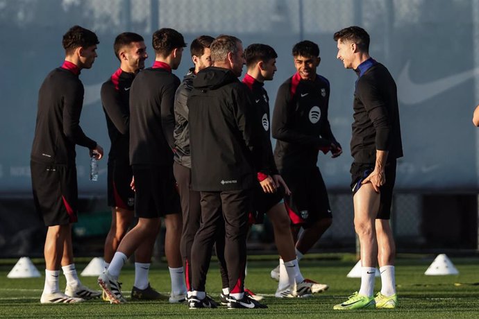 Un entrenamiento del FC Barcelona.