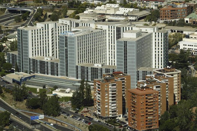 Archivo - Edificios de Madrid vistos desde el aire