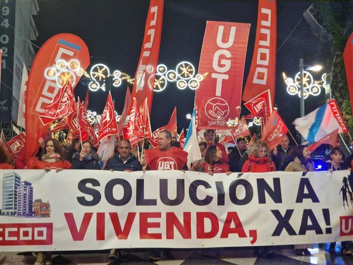 Imagen de la manifestación de este martes en Vigo.