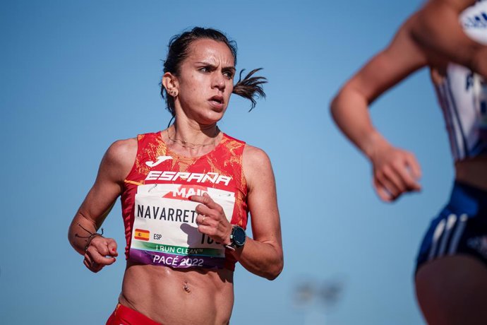 Archivo - Esther Navarrete, del Equipo Español, 6ª posición en la serie B de la Copa de Europa de 10.000m de atletismo, a 28 de mayo, 2022 en Pacé, Francia