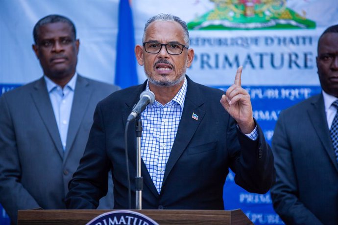 December 12, 2024, Port-au-Prince, Haiti: Press conference of the Haitian primer minister ALIX DIDIER FILS-AIME regarding the massacre by the armed gangs. Haiti’s prime minister held his first press conference since being appointed to oversee the troubled