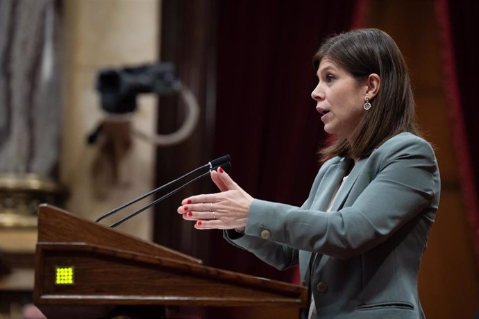 La portavoz de ERC en el Parlament, Marta Vilalta, en el pleno de este miércoles