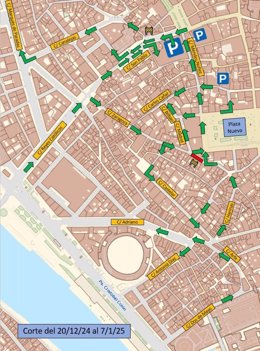 Croquis de acceso al casco antiguo de Sevilla