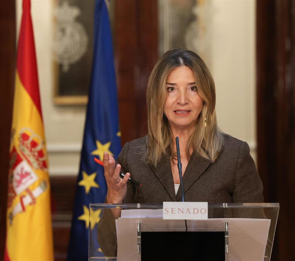 Archivo - La portavoz del PP en el Senado, Alicia García, ofrece una rueda de prensa en el Senado, a 25 de octubre de 2024, en Madrid (España). El Partido Popular ha convocado la comparecencia para informar sobre las iniciativas parlamentarias de la for