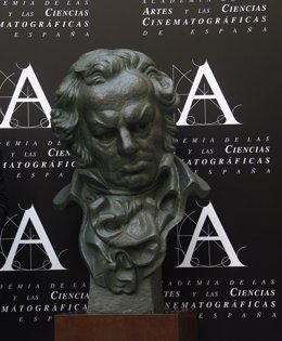 Archivo - El bust de Francisco Goya, premi de l'Acadèmia de les Arts i les Ciències Cinematogràfiques