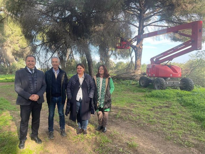 El delegado del Gobierno de la Junta en Sevilla, Ricardo Sánchez, en el Pinar de Doña de Utrera.