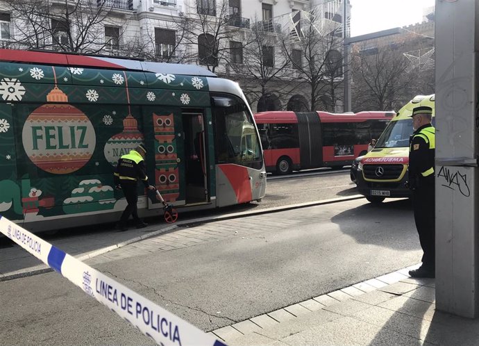 Atropello del tranvía en paseo de la Indepedencia