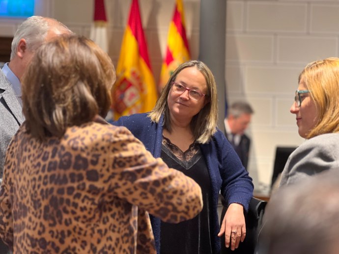 La portavoz del PP en la Diputación Provincial de Zaragoza (DPZ), Maricarmen Lázaro, junto a algunos compañeros del Grupo Popular.